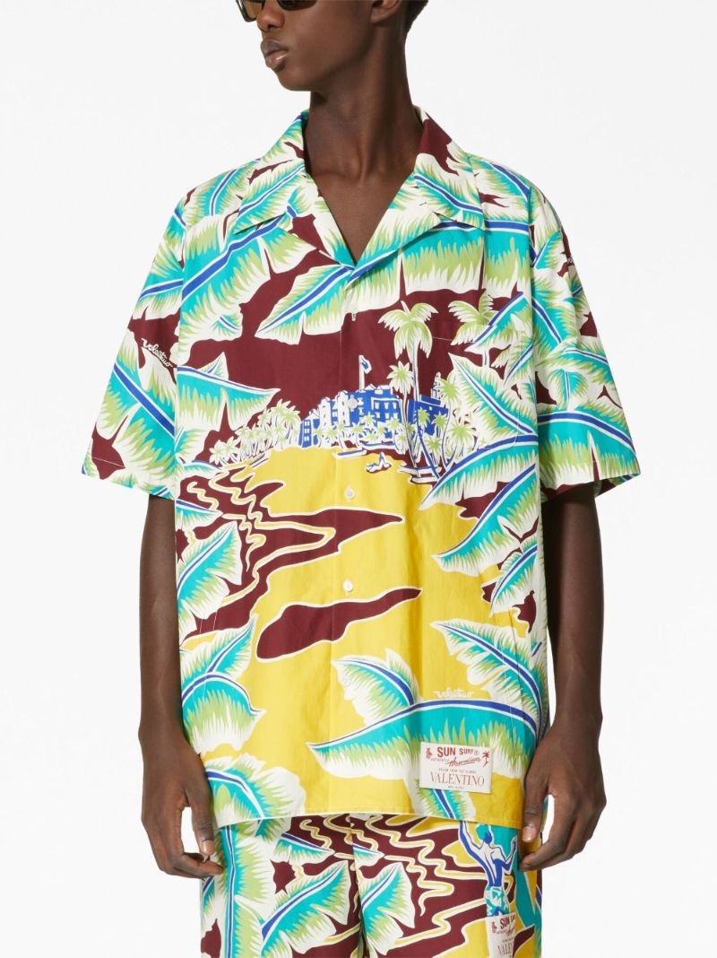 X Sun Surf Blue Printed Cotton Shirt