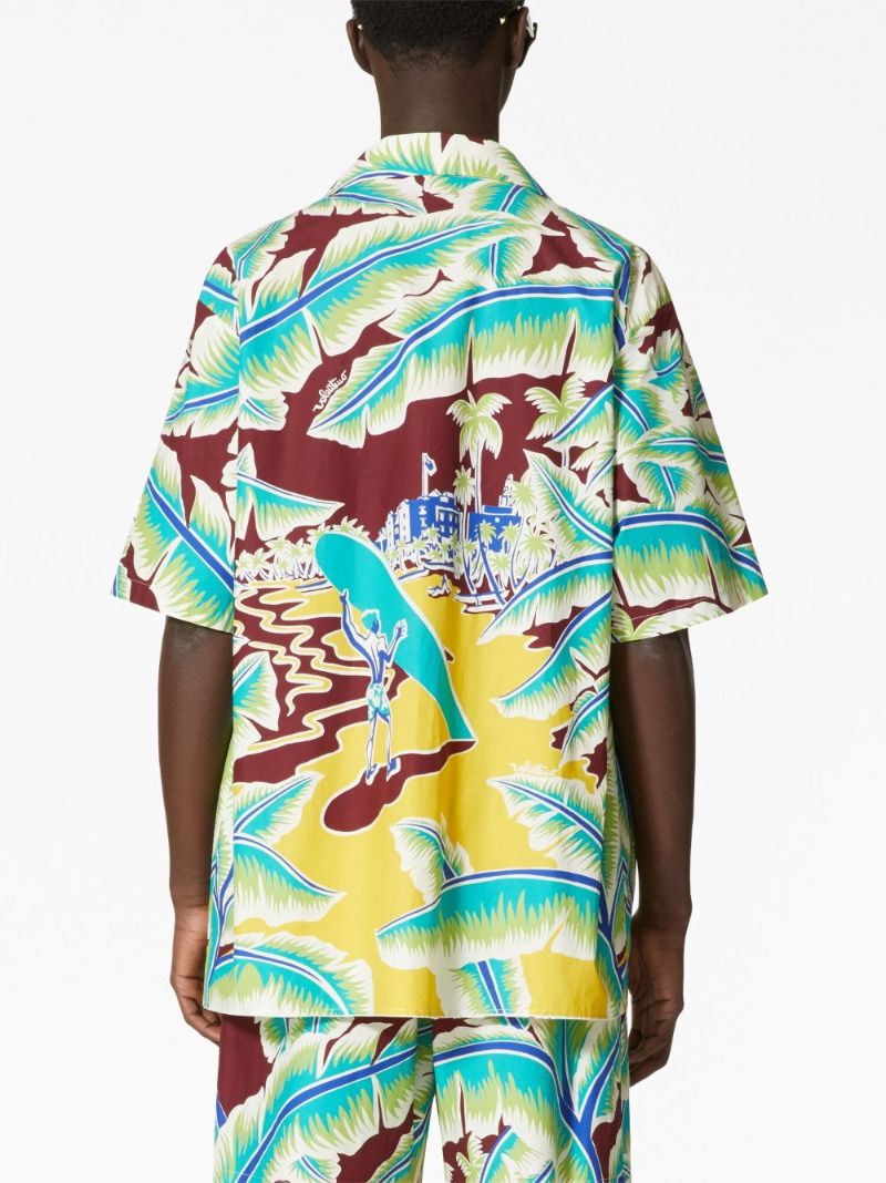X Sun Surf Blue Printed Cotton Shirt