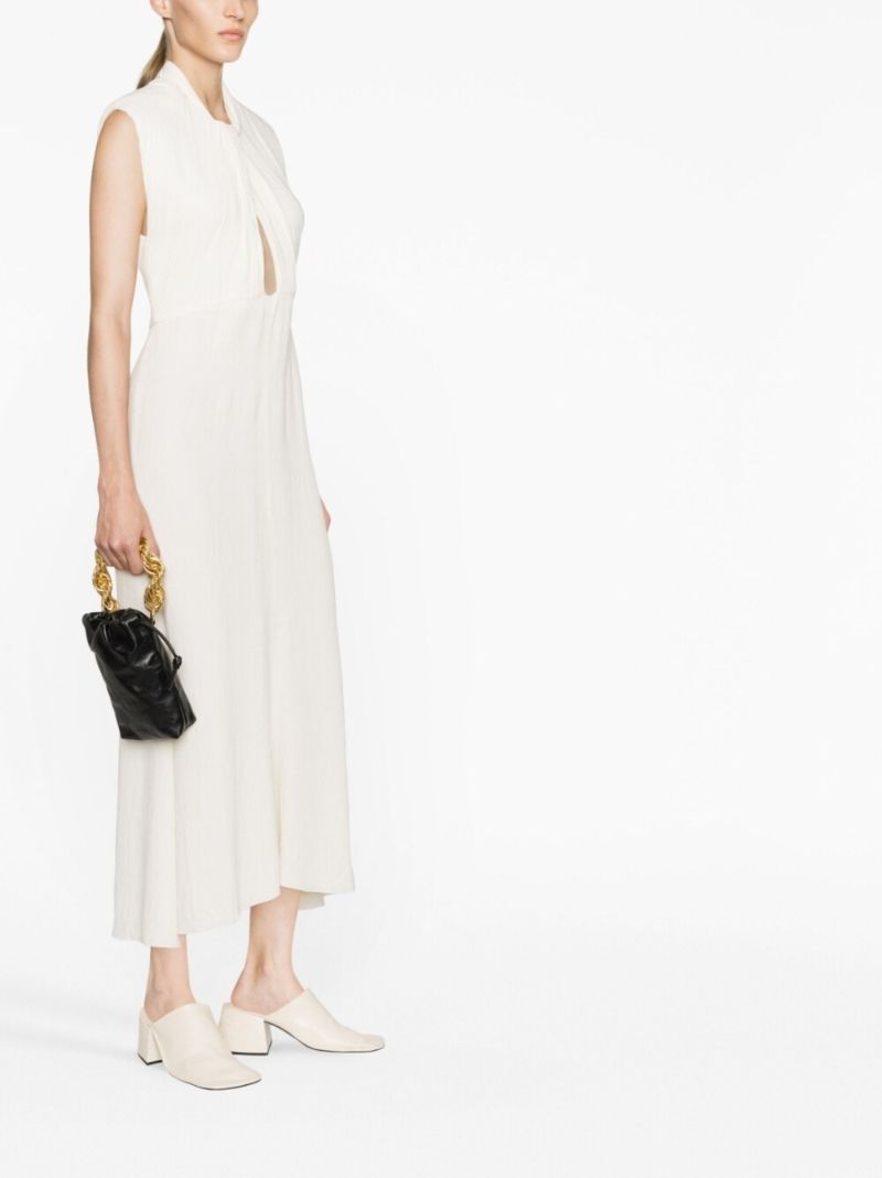 Black Chain-handle Leather Bucket Bag