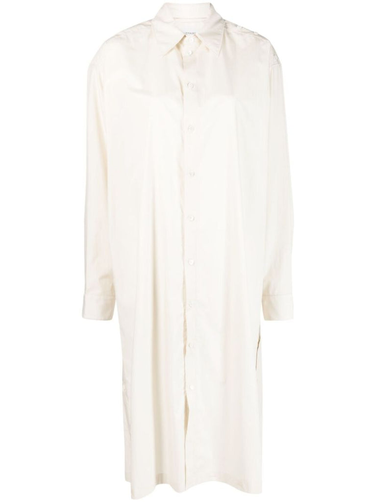 Neutral Cotton Shirt Dress