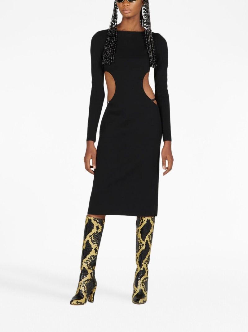 Black Cut-out Midi Dress