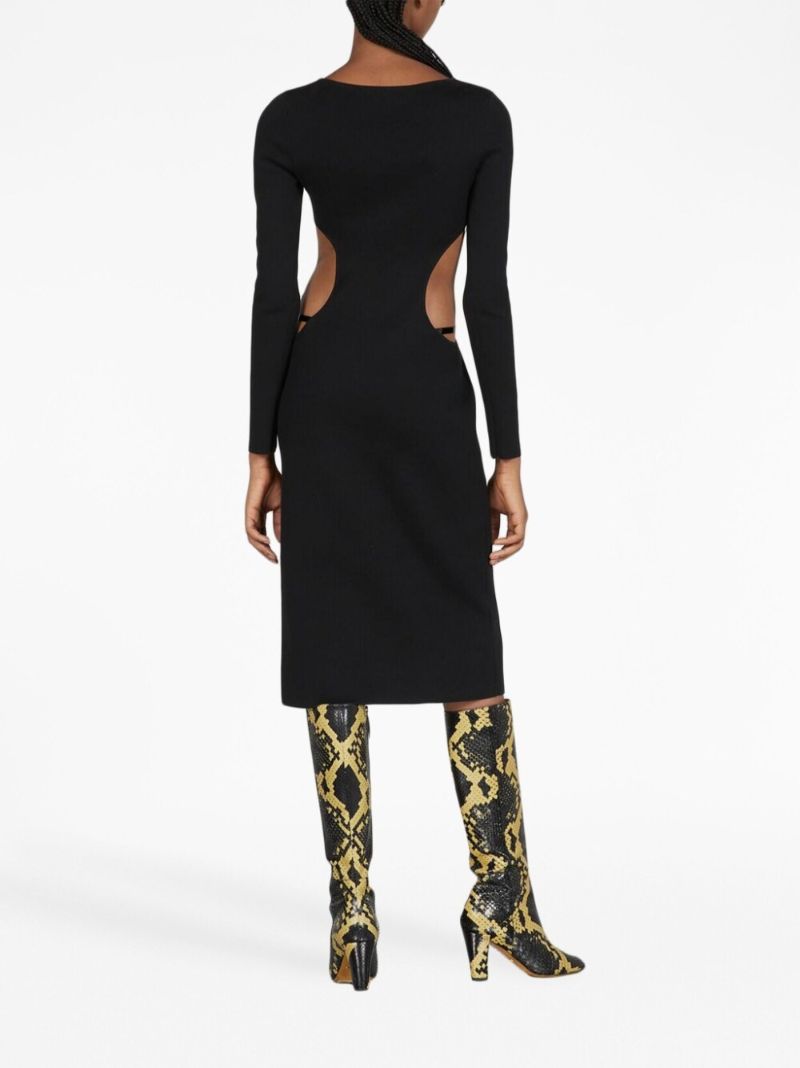 Black Cut-out Midi Dress