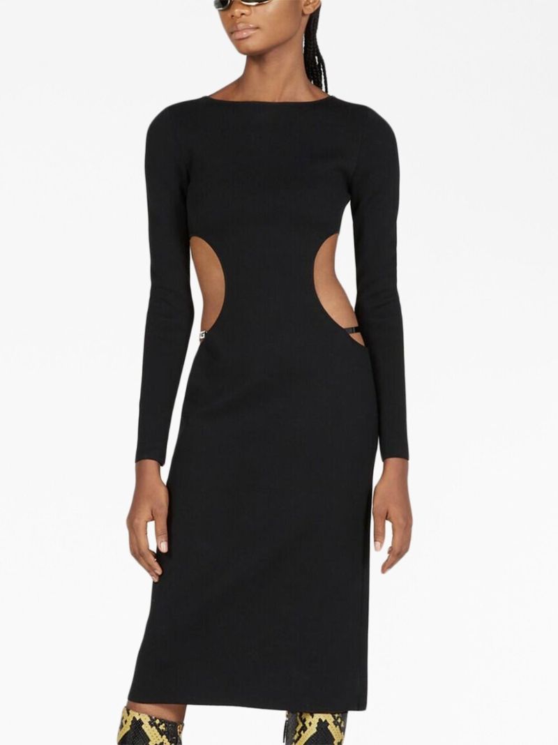 Black Cut-out Midi Dress