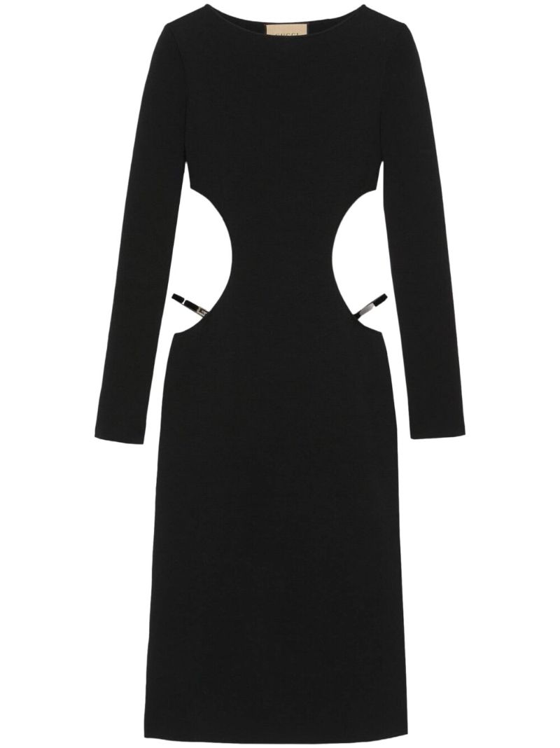 Black Cut-out Midi Dress