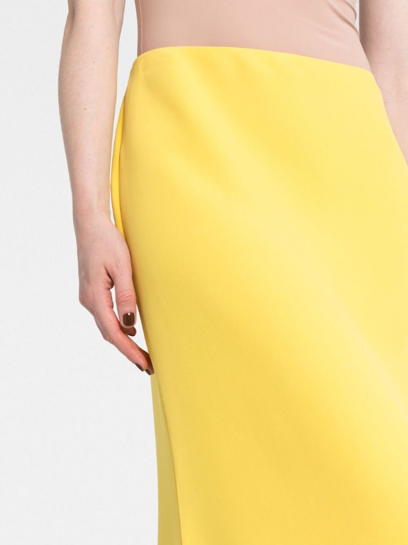 Yellow Silk Floor-length Skirt