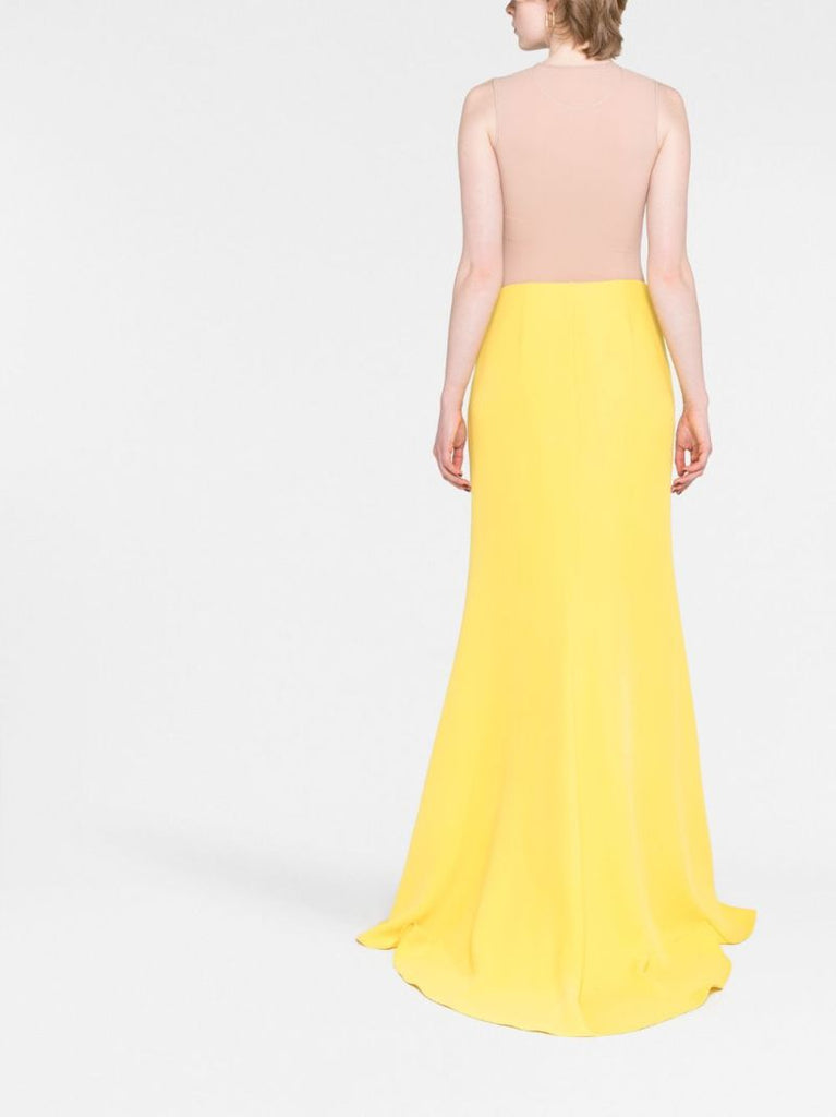 Yellow Silk Floor-length Skirt