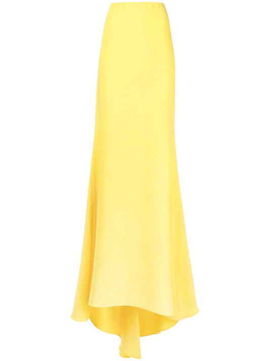 Yellow Silk Floor-length Skirt