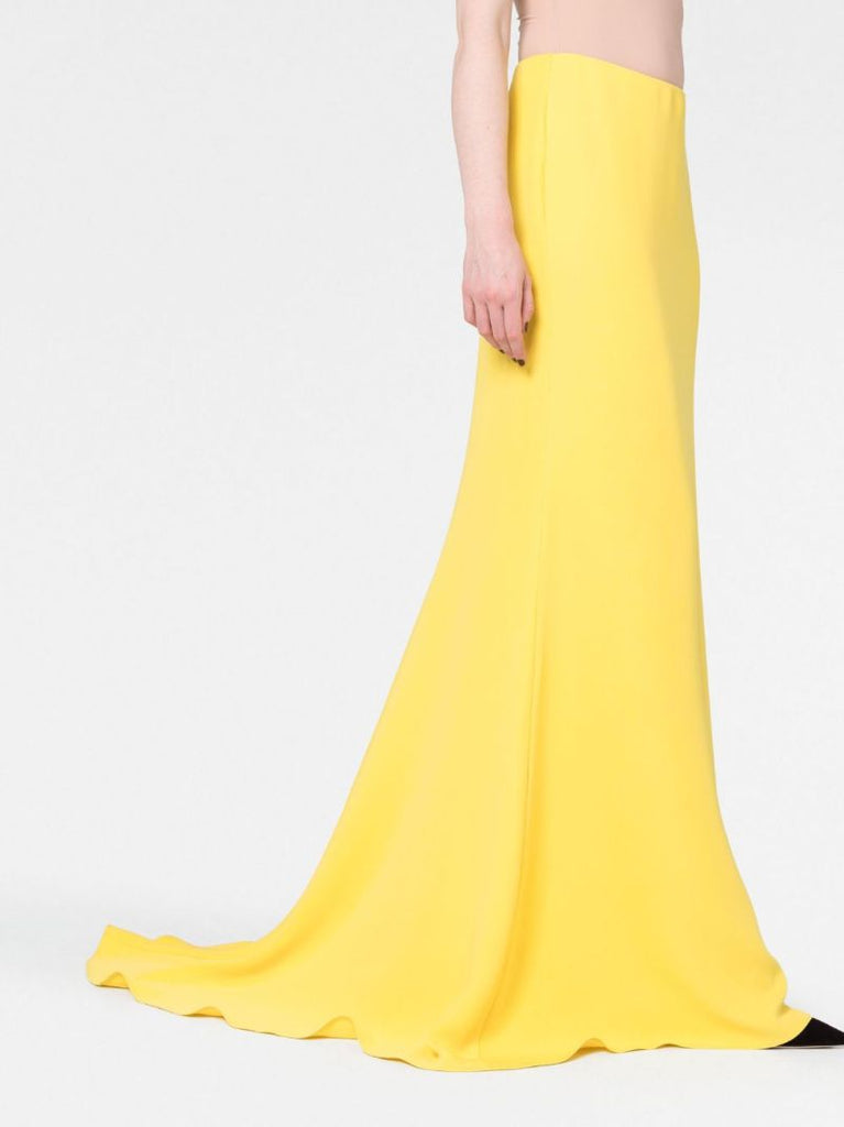 Yellow Silk Floor-length Skirt