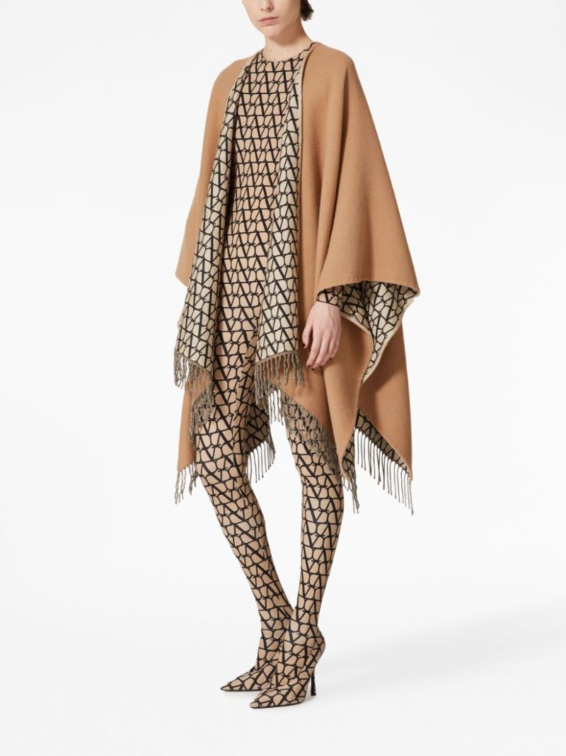 Brown Toile Iconographe Fringed Cape
