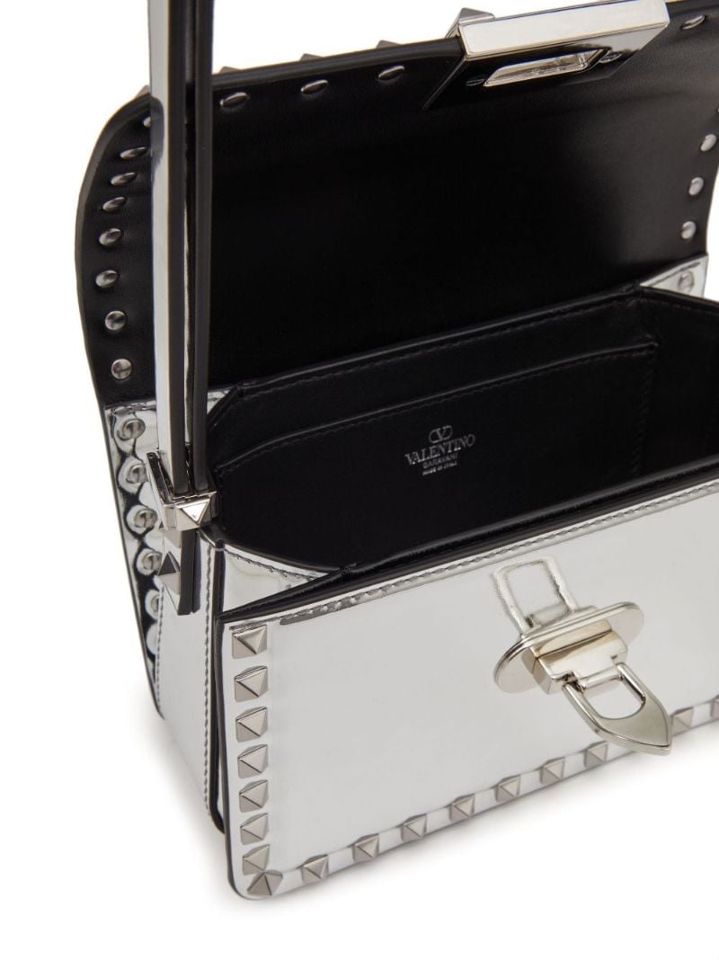 Silver Rockstud23 Leather Shoulder Bag