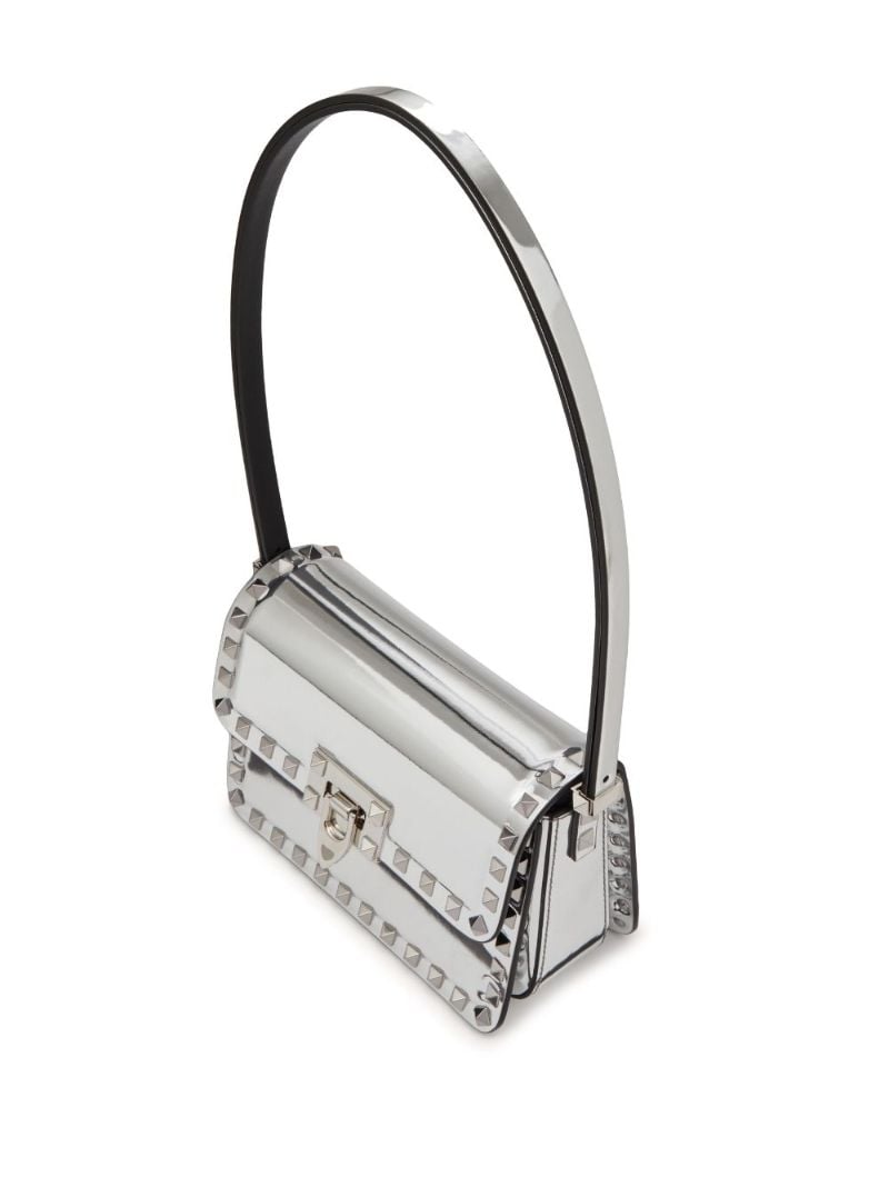 Silver Rockstud23 Leather Shoulder Bag