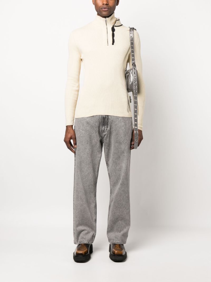 Grey Third Cut Straight-leg Jeans