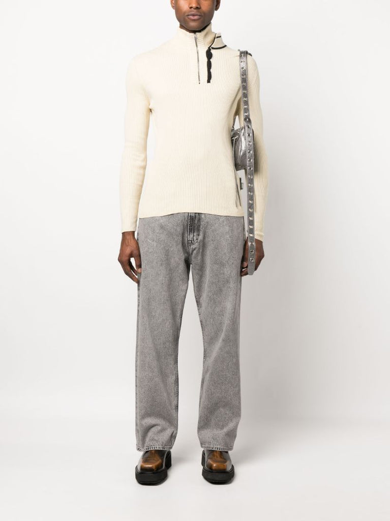 Grey Third Cut Straight-leg Jeans