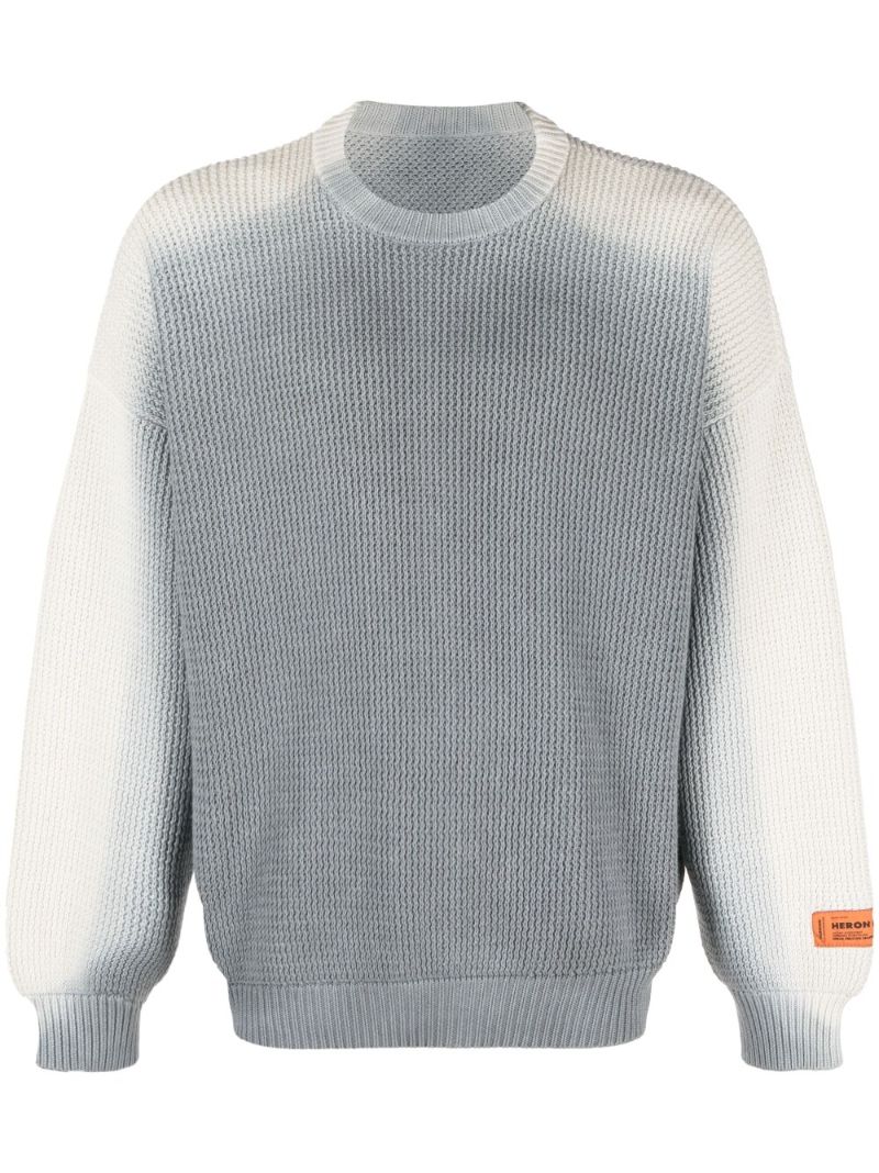 Grey Gradient Waffle Knit Jumper