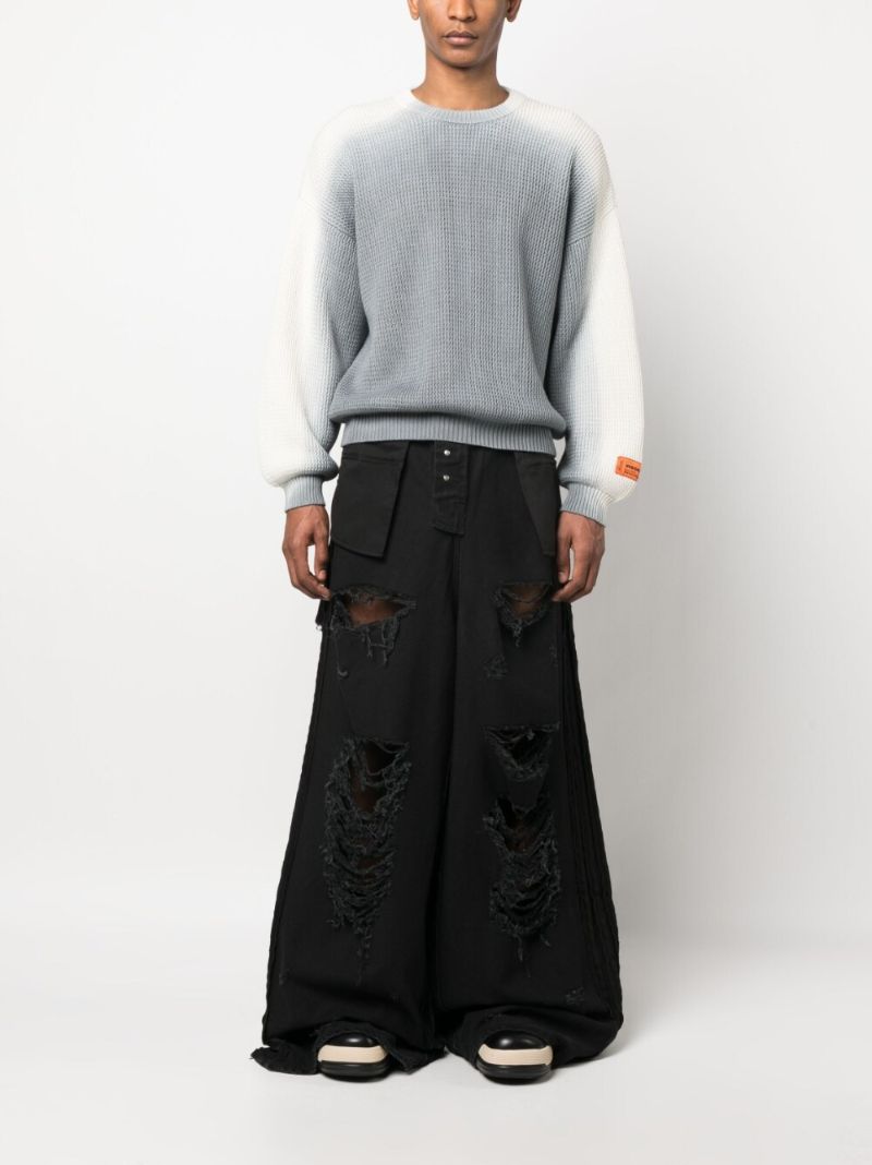 Grey Gradient Waffle Knit Jumper