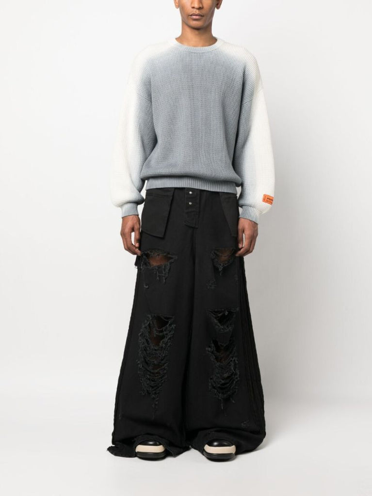 Grey Gradient Waffle Knit Jumper