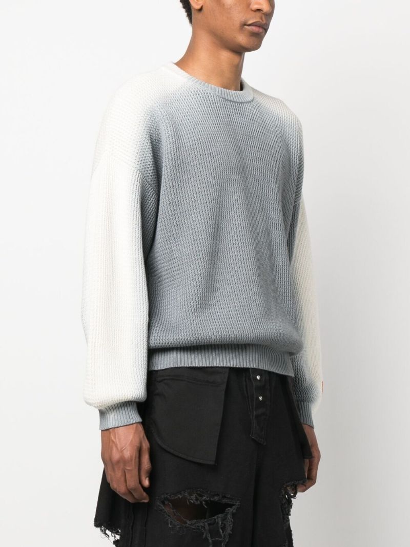 Grey Gradient Waffle Knit Jumper