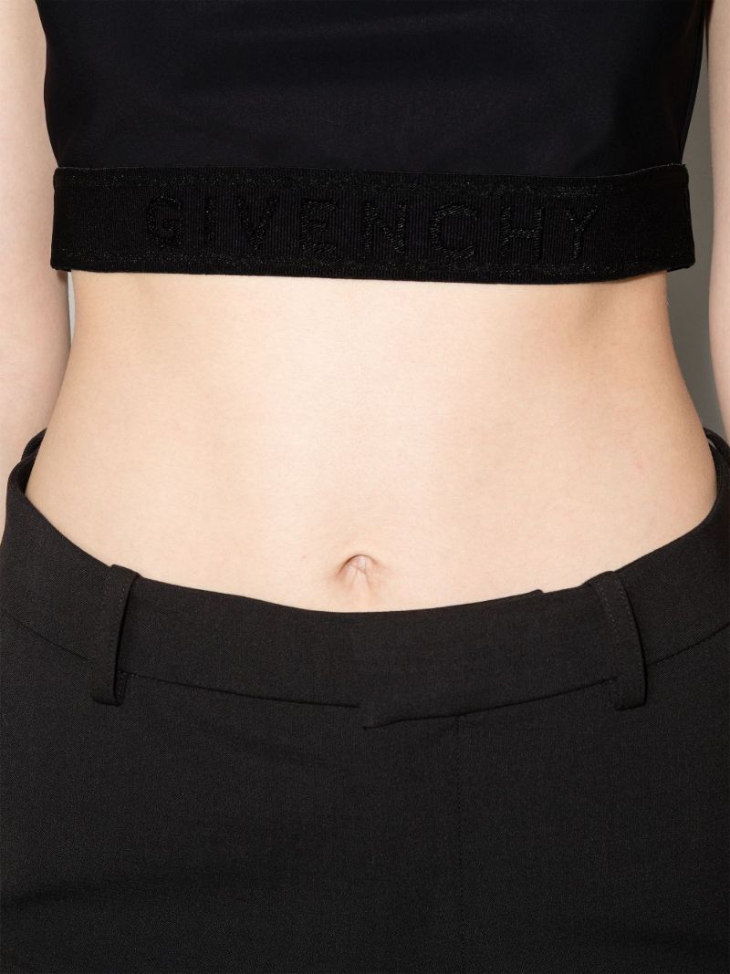 Black Logo Jacquard Crop Top