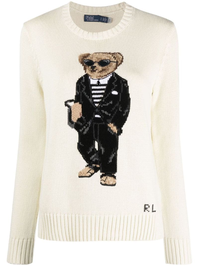 Neutral Polo Bear Cotton Sweater