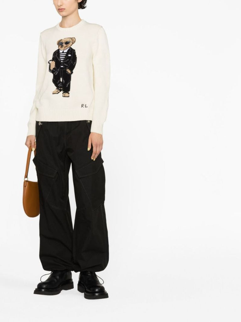 Neutral Polo Bear Cotton Sweater