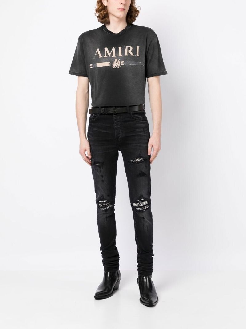 Black Logo Print Cotton T-shirt