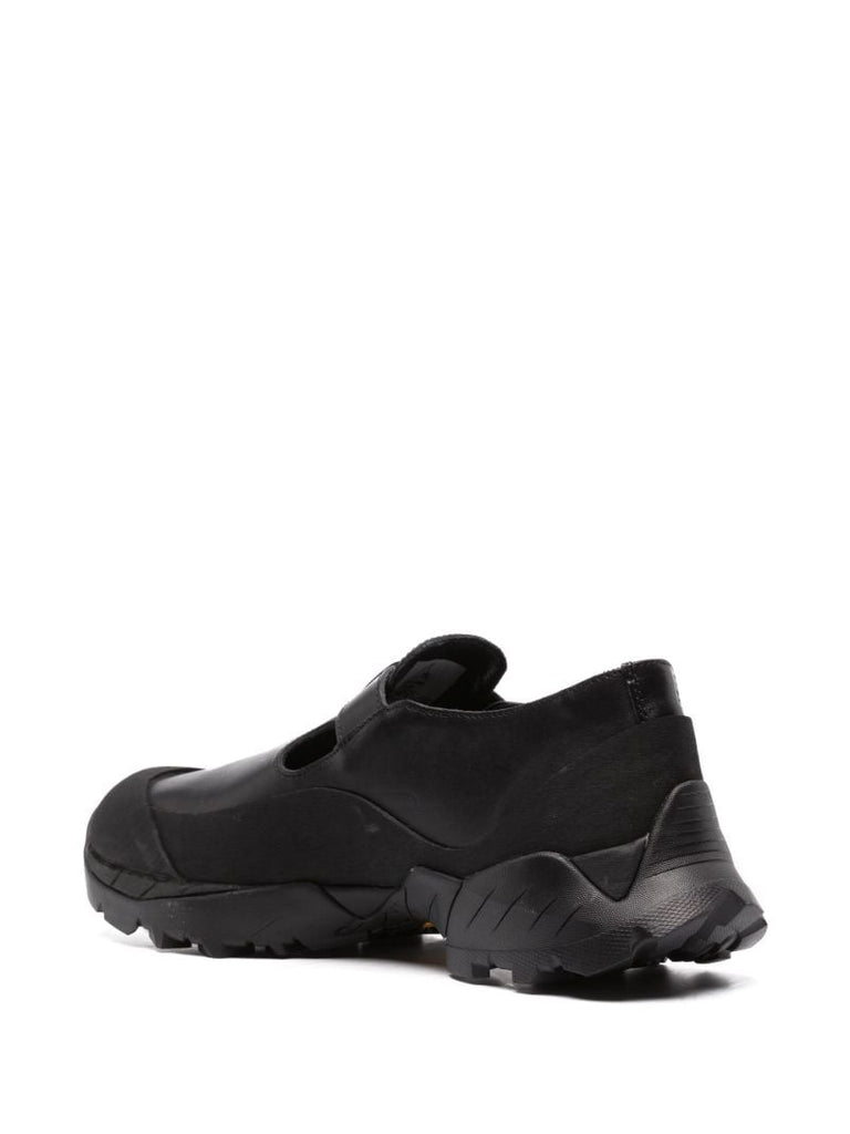 Black Mary Jane Tread Leather Loafers