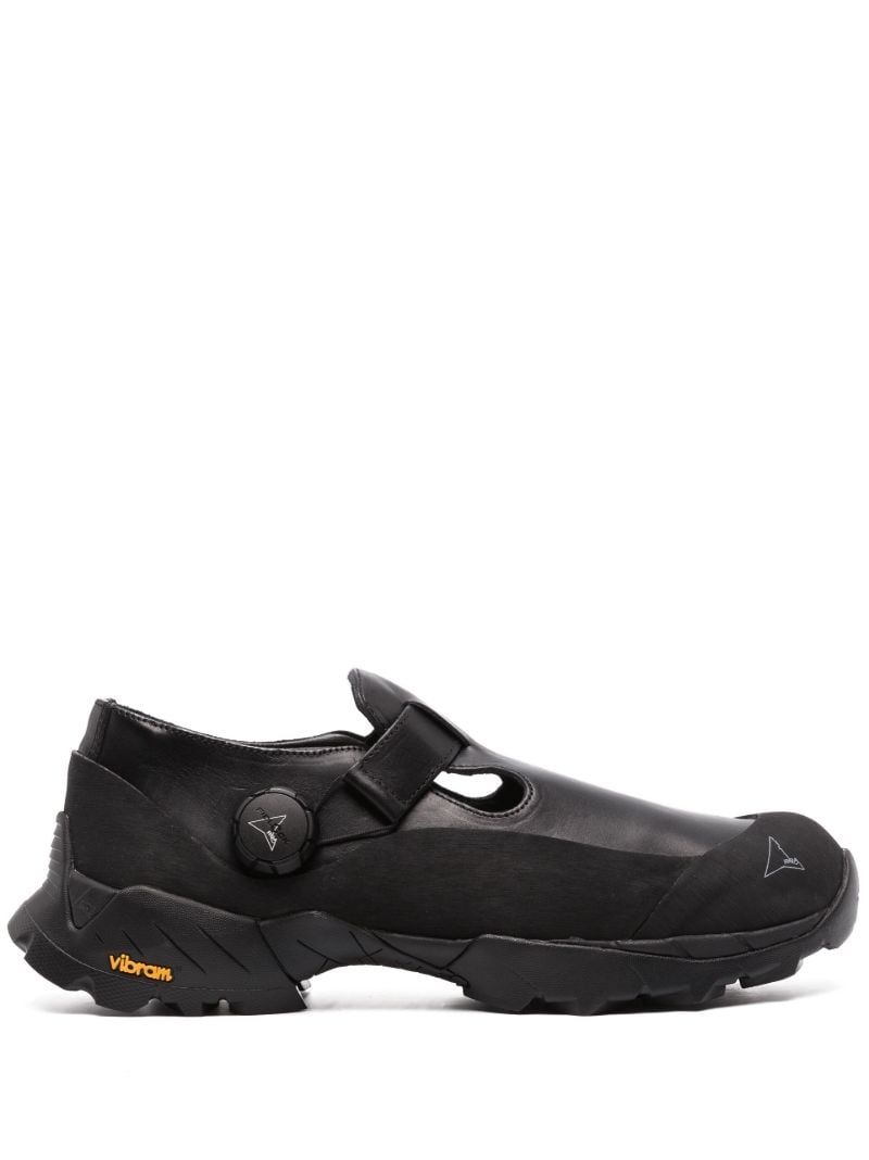 Black Mary Jane Tread Leather Loafers