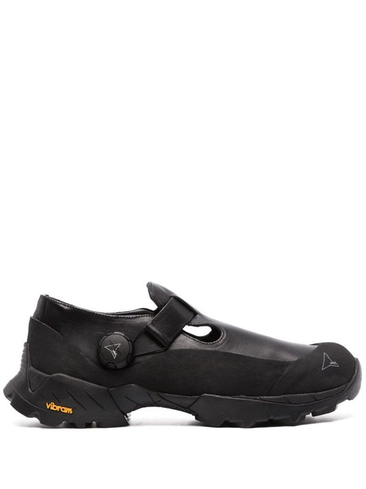Black Mary Jane Tread Leather Loafers