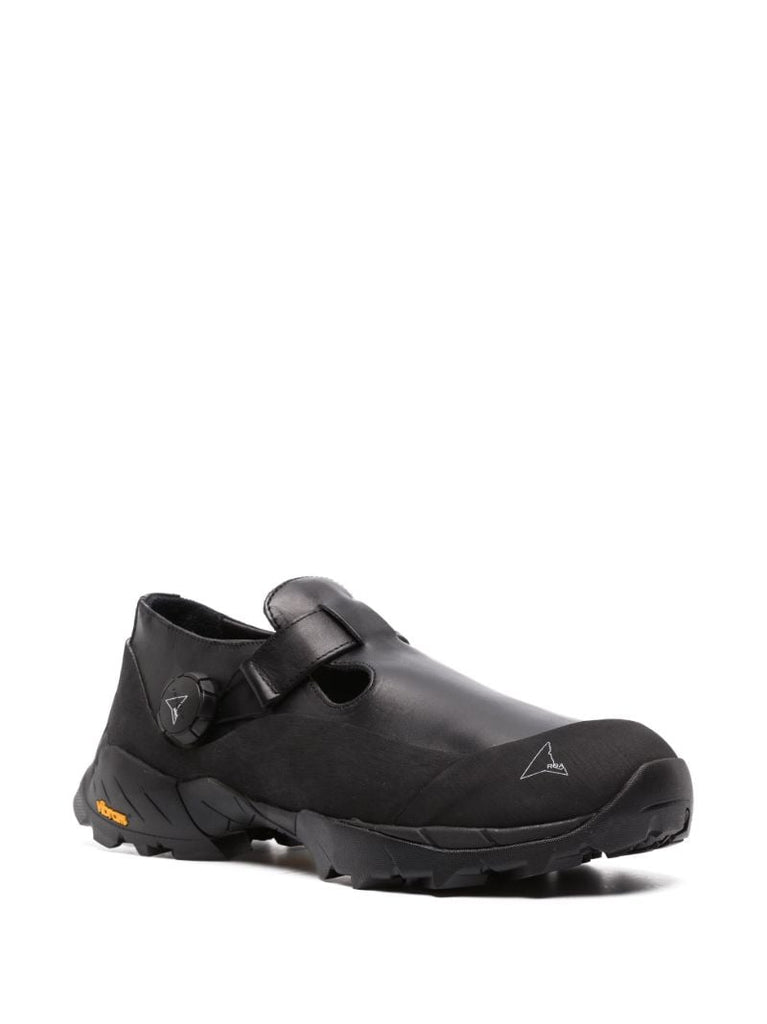 Black Mary Jane Tread Leather Loafers