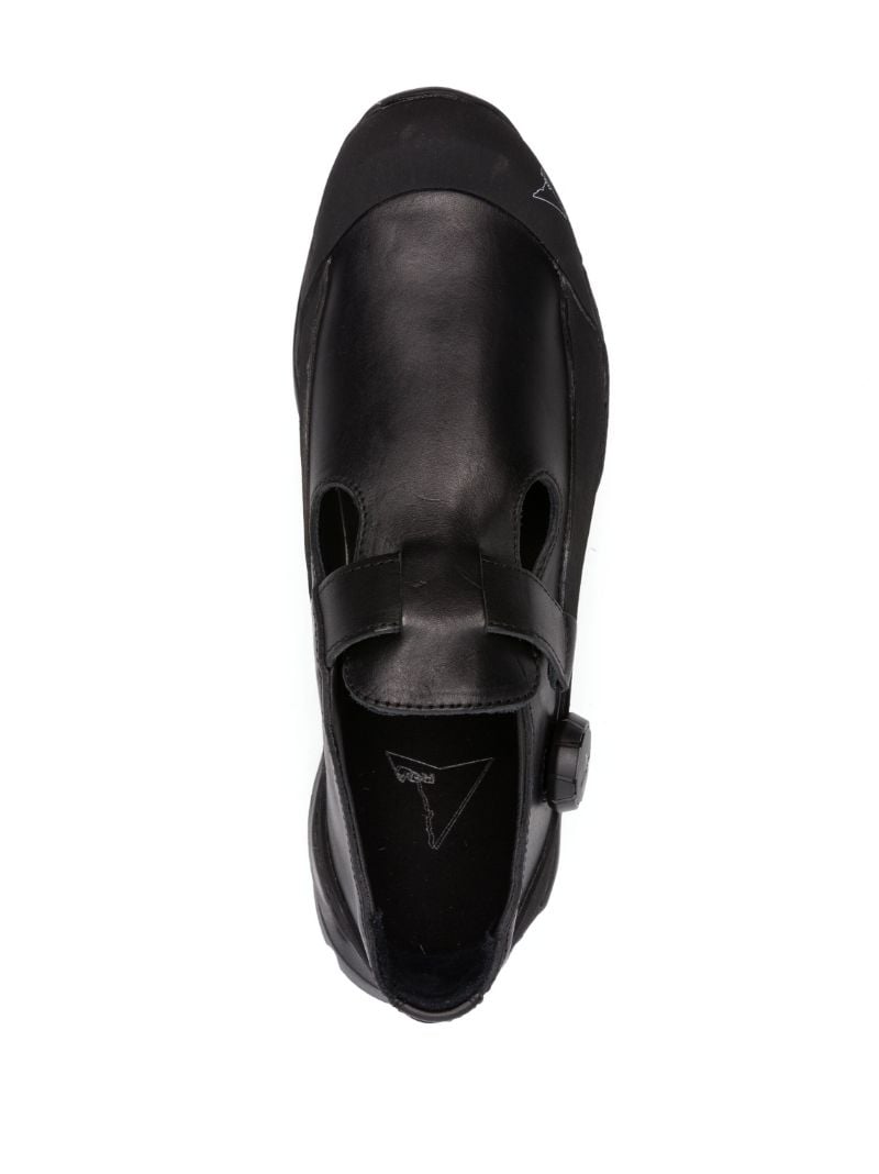 Black Mary Jane Tread Leather Loafers