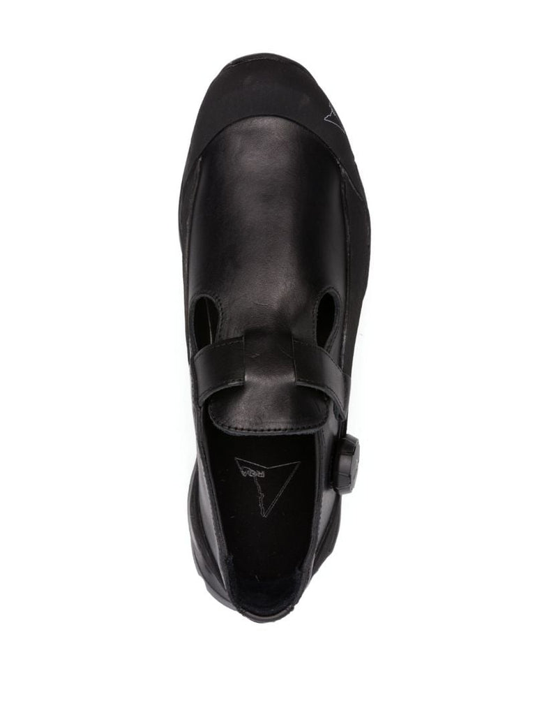 Black Mary Jane Tread Leather Loafers