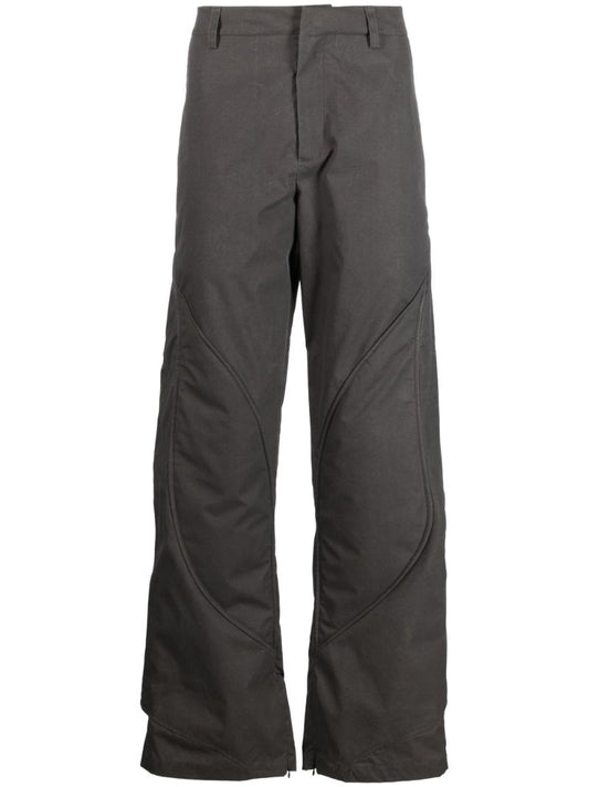 Grey Concordance Padded Wide-leg Trousers