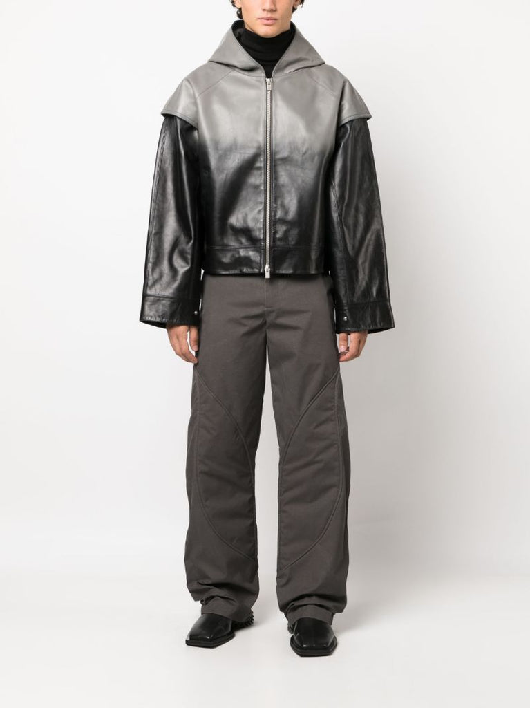 Grey Concordance Padded Wide-leg Trousers