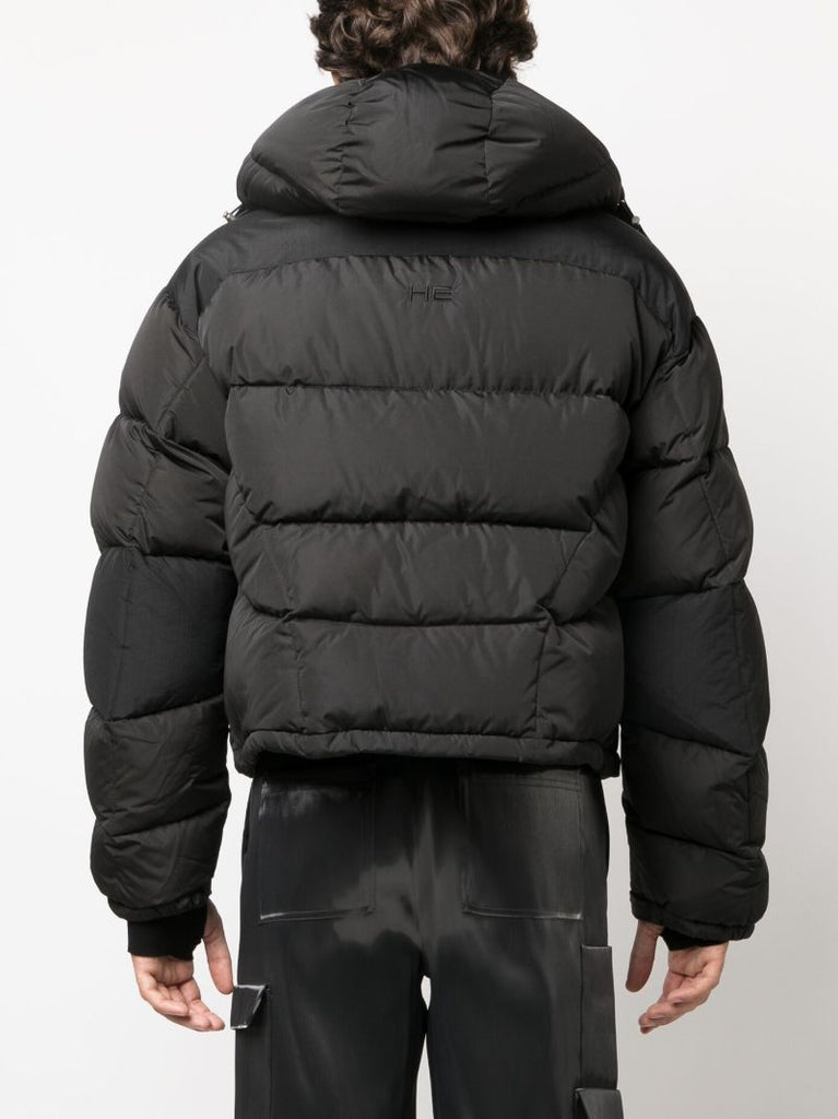 Black Abstract Padded Jacket