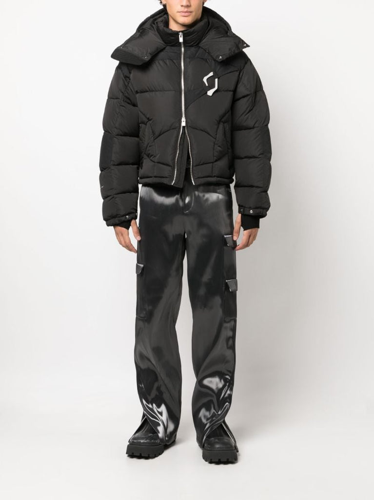 Black Abstract Padded Jacket