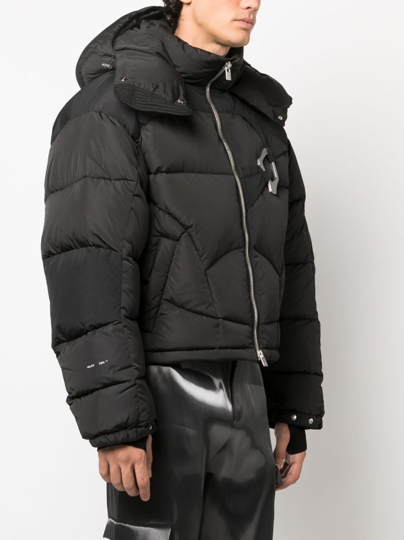 Black Abstract Padded Jacket