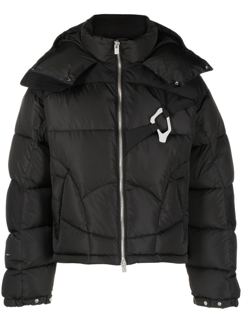 Black Abstract Padded Jacket