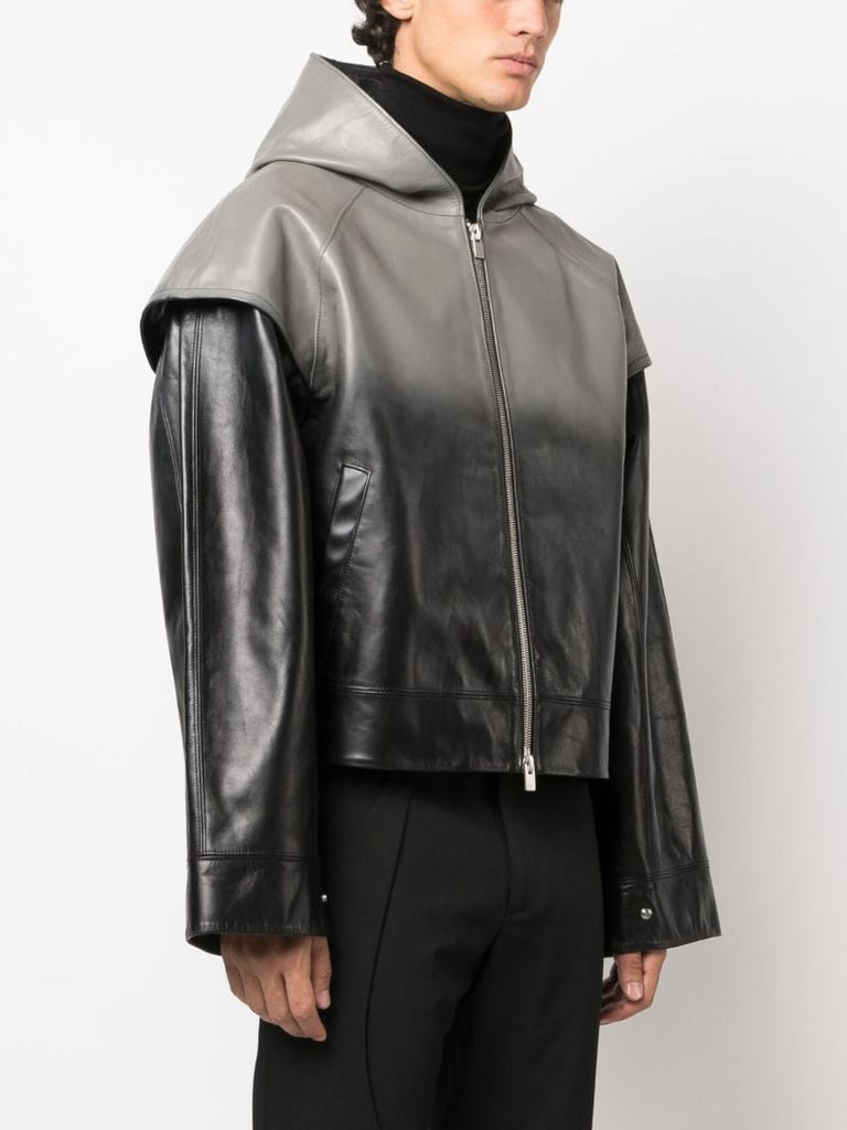 Black He Bind Leather Jacket