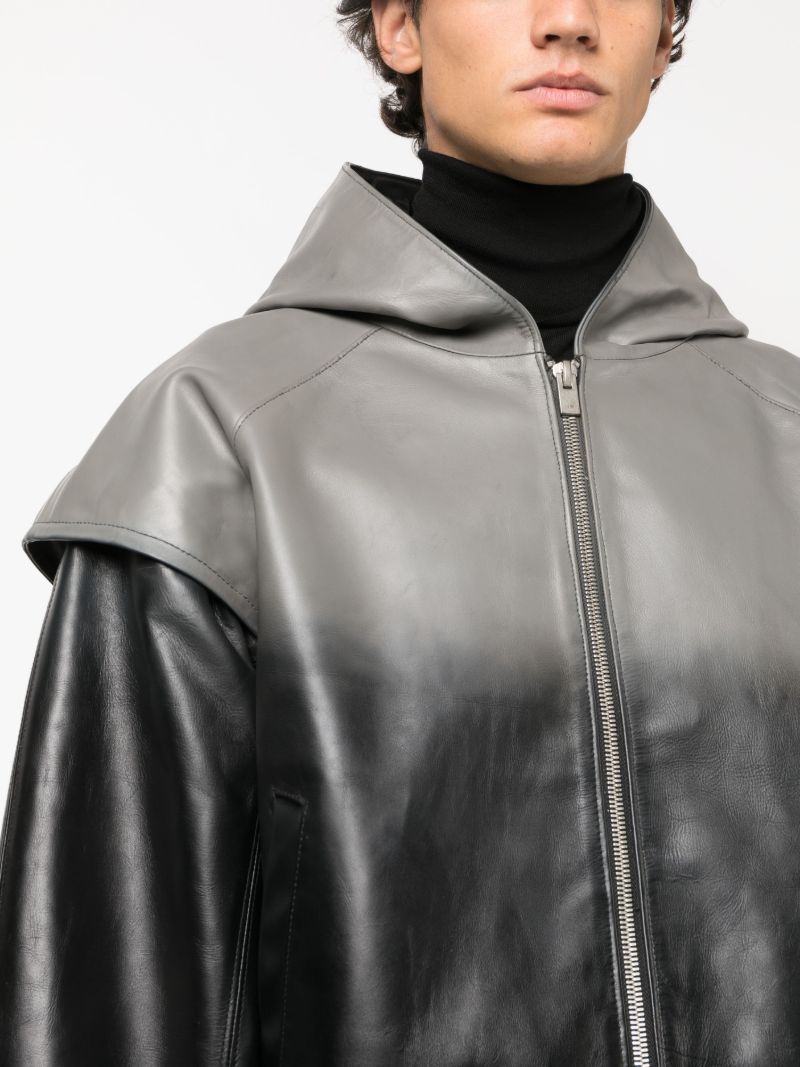 Black He Bind Leather Jacket