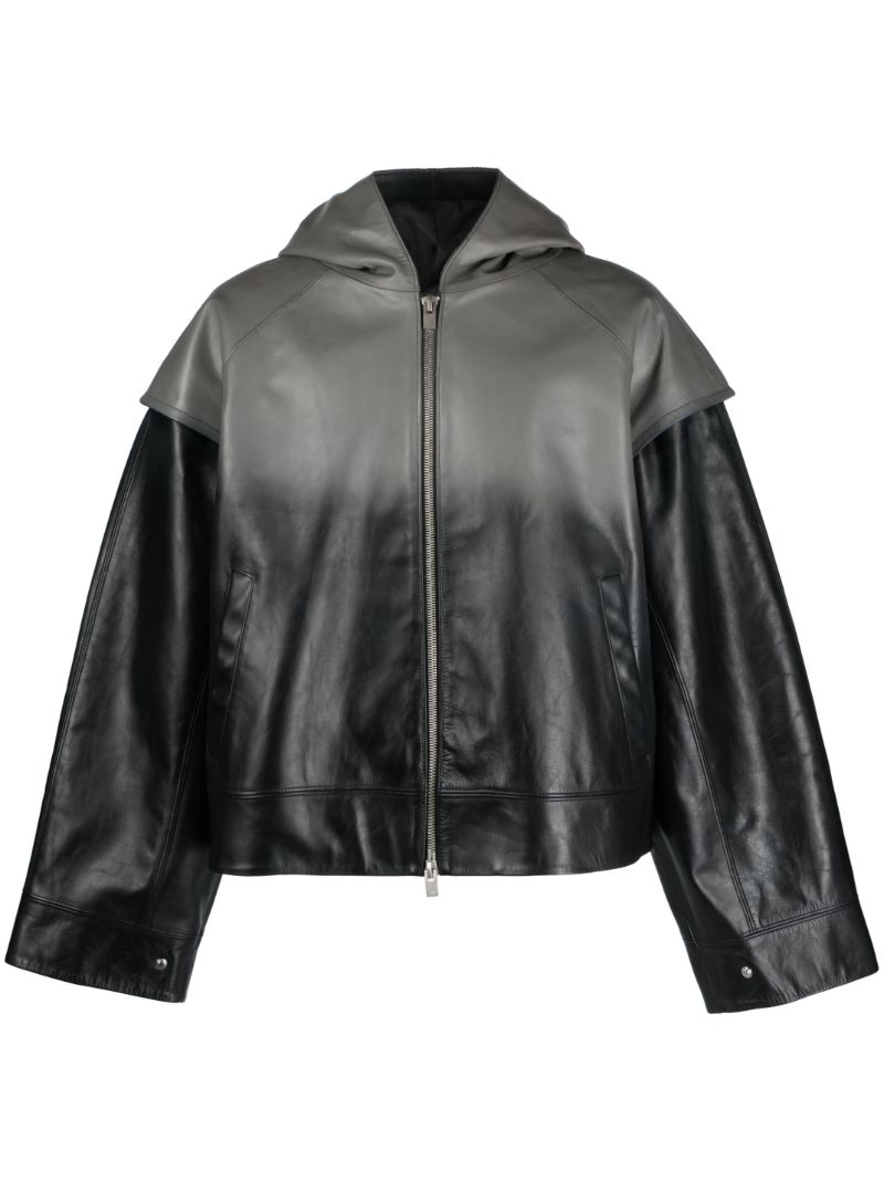 Black He Bind Leather Jacket