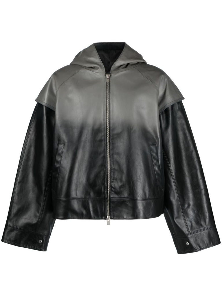 Black He Bind Leather Jacket