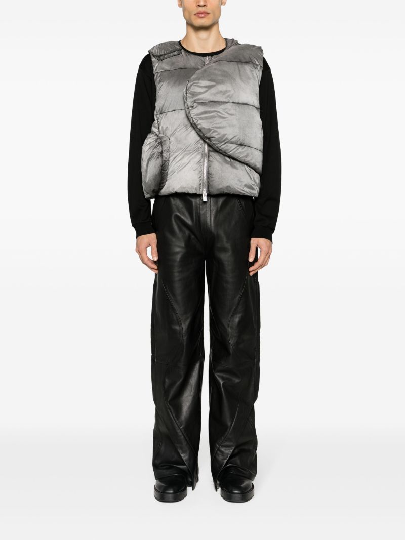 Black Wide-leg Leather Trousers