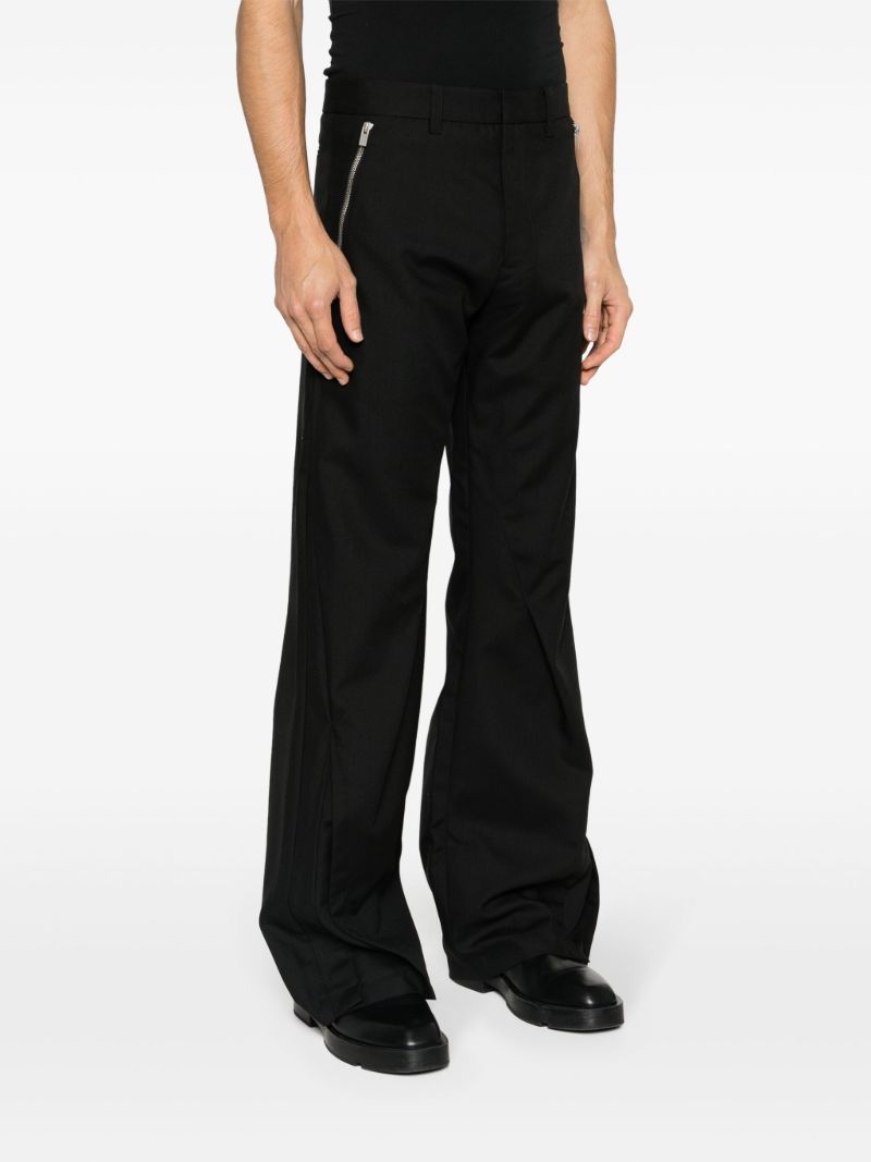 Black Amalgamate Wide-leg Trousers