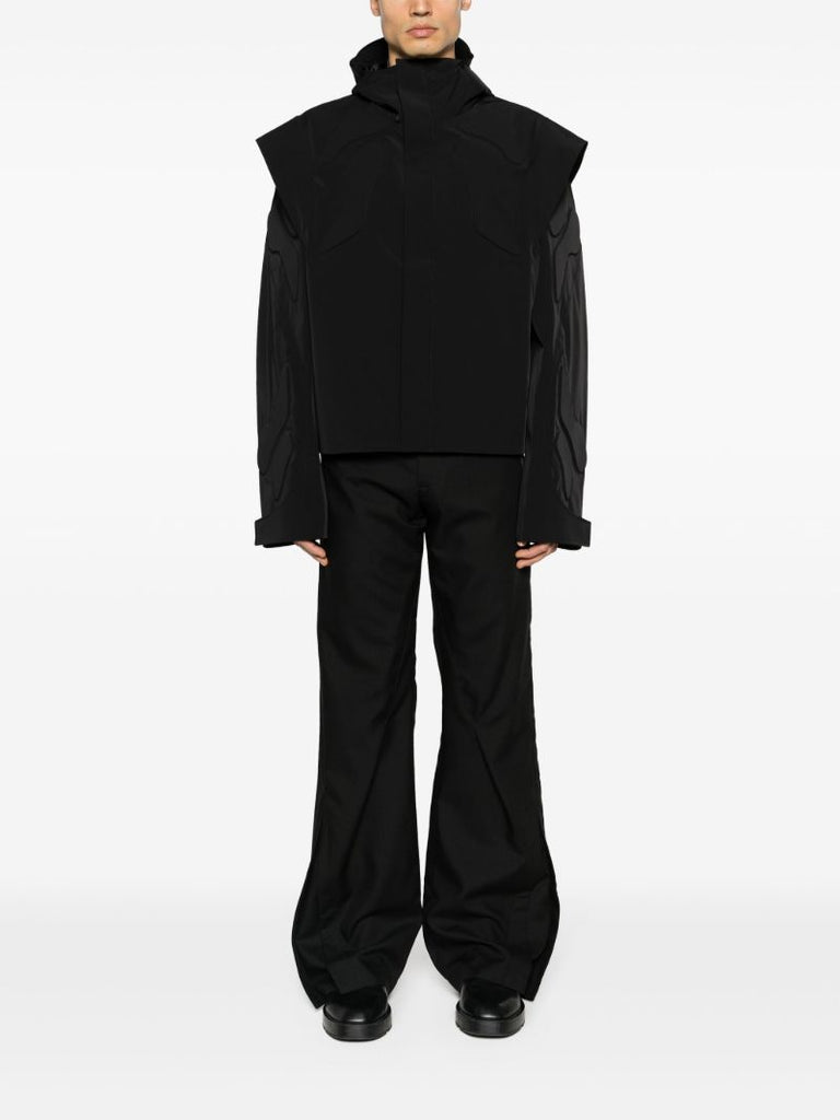 Black Amalgamate Wide-leg Trousers