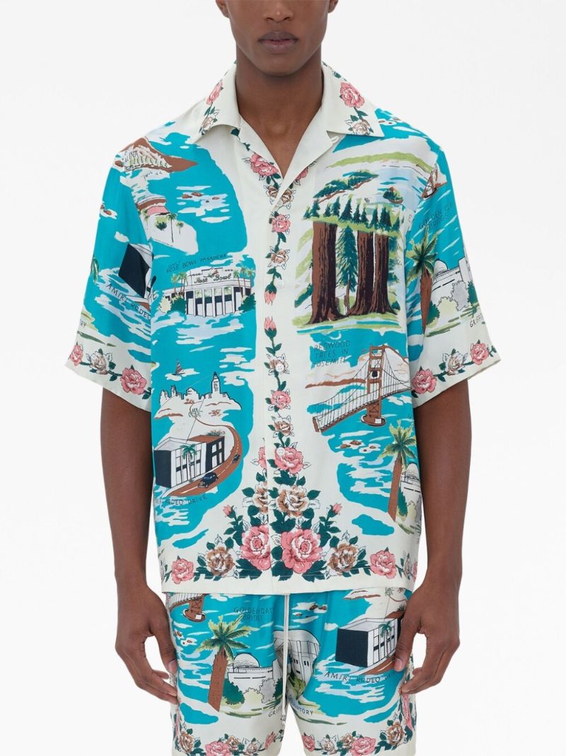 White California Silk Bowling Shirt
