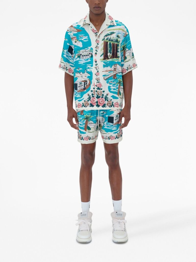 White California Silk Bowling Shirt
