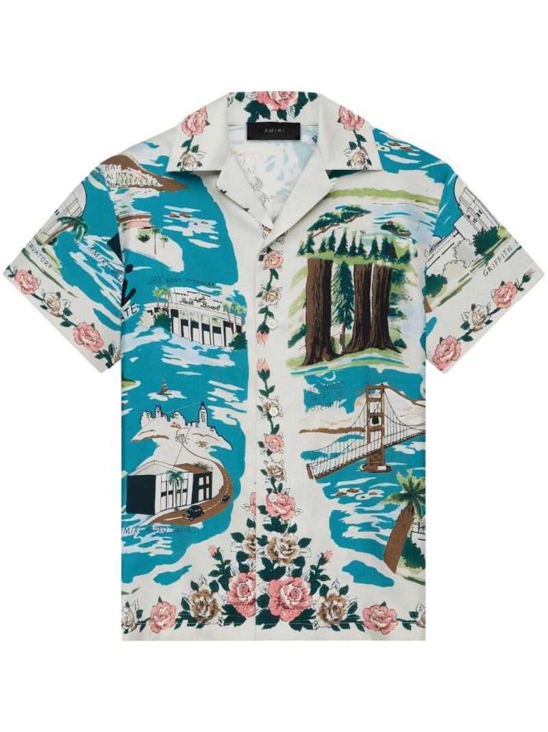 White California Silk Bowling Shirt