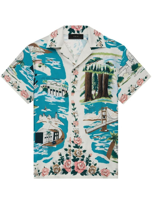 White California Silk Bowling Shirt