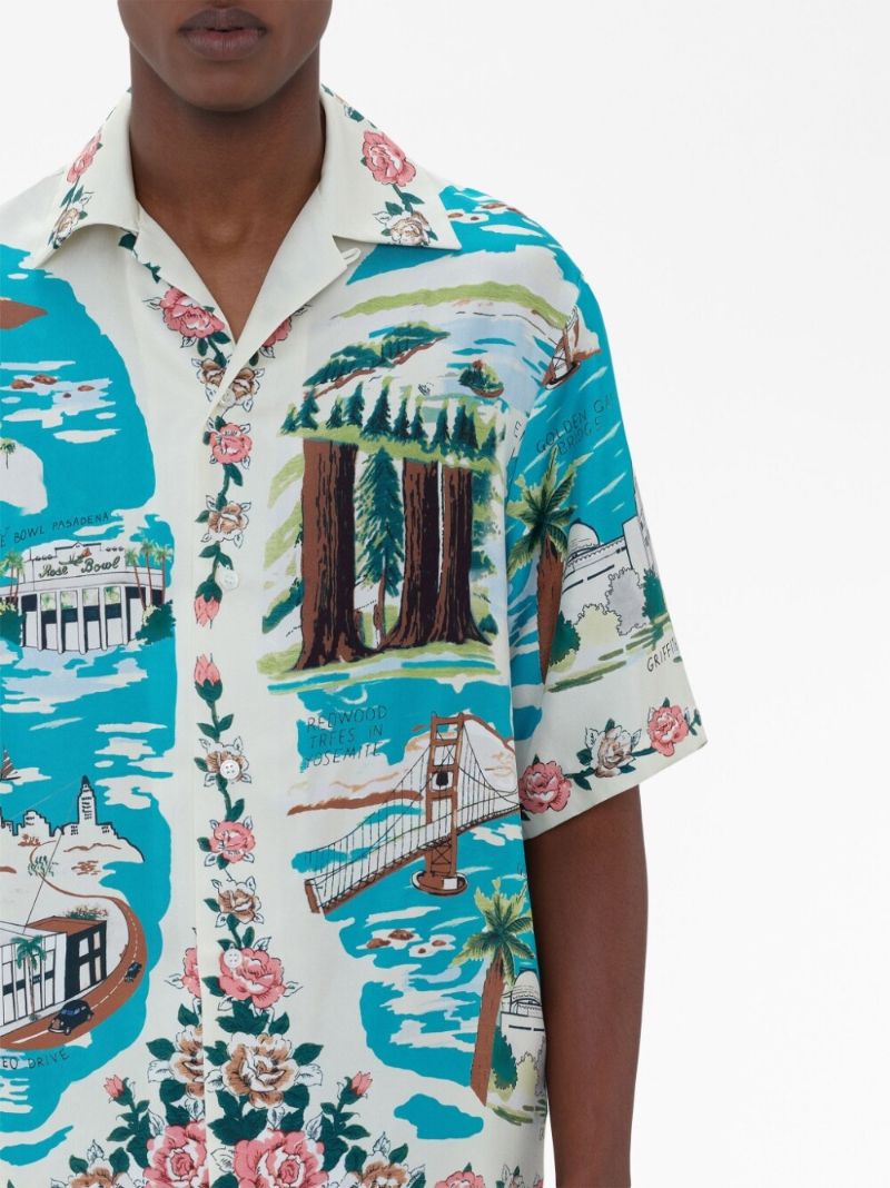 White California Silk Bowling Shirt