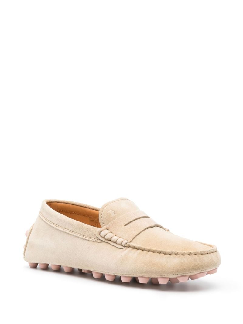 Neutral Gommino Bubble Suede Loafers